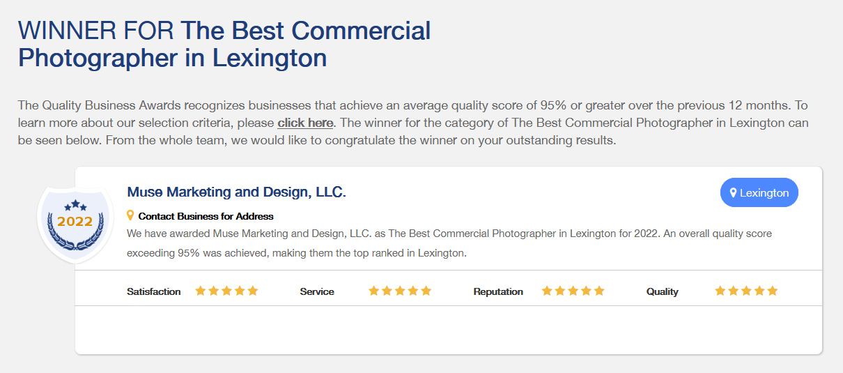 Best Commercial Photographer Lexington KY